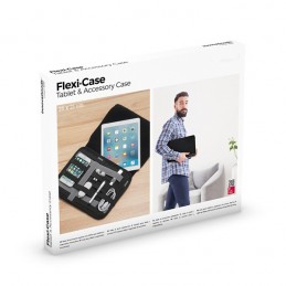 A practical cover, ideal for conveniently storing and transporting your tablet and a series of accessories and technological devices anywhere.