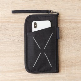 A wallet with security organization for travel, ideal for storing documents, passports, cards, money, keys, etc.