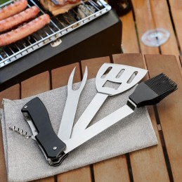 Un ensemble d'ustensiles de barbecue très confortable et pratique pour préparer de délicieux barbecues.