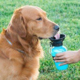 Eine perfekte Flasche, um Ihren Tieren etwas zu trinken zu geben, wenn Sie nicht zu Hause sind: bei einem Spaziergang im Park, einer Autofahrt, einem Ausflug usw.