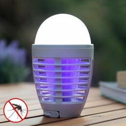 An original and versatile anti-mosquito lamp with LED light, very useful due to its dual function: anti-mosquito and LED lamp