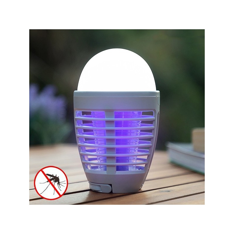 An original and versatile anti-mosquito lamp with LED light, very useful due to its dual function: anti-mosquito and LED lamp