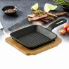 Black Cast Iron Gourmet Square Frying Pan