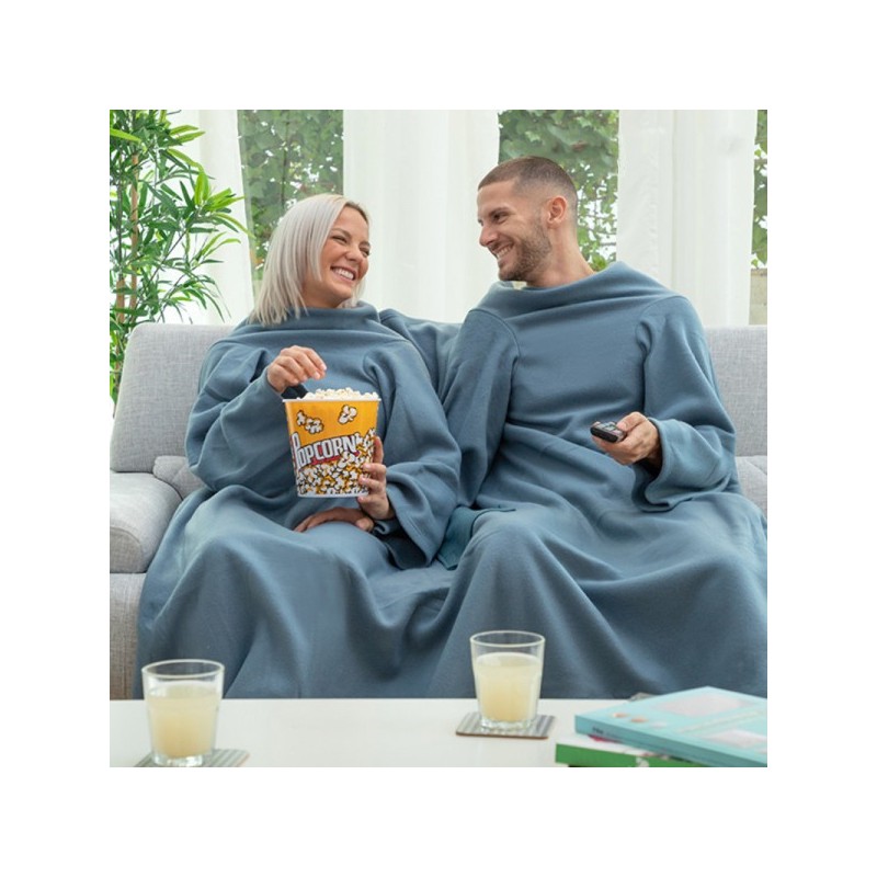 Manta con Doble Manga con Bolsillo - 2 colores Cómoda y cálida, la manta de doble manga es ideal para que las parejas se mantengan cómodas y acogedoras en casa durante los meses de invierno.