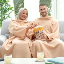 Comfortable and warm, the double sleeved blanket is ideal for couples to stay cozy and cozy at home during the winter months.