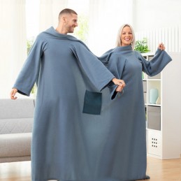 Cómoda y cálida, la manta de doble manga es ideal para que las parejas se mantengan cómodas y acogedoras en casa durante los meses de invierno.