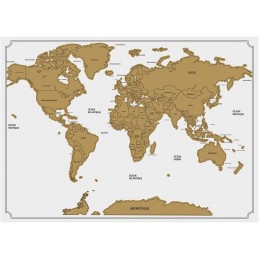 Registe todas as suas viagens com este mapa mundo raspando todos os lugares que já visitou, decorando a sua casa de uma maneira muito elegante.