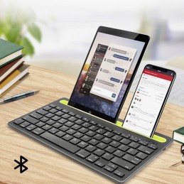 Facilitez votre écriture avec le fantastique clavier Bluetooth sans fil adapté à la connexion d'appareils tels que les smartphones, les tablettes et les téléviseurs.