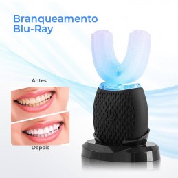 Le blanchisseur de dents électrique en forme de U utilise la technologie de nettoyage sonique pour offrir une action de nettoyage douce et dynamique