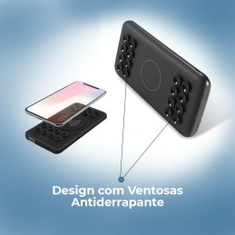Design innovativo, il cellulare si fissa sul retro tramite piccole ventose, garantendo la ricarica wireless ovunque tu sia