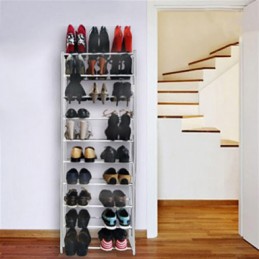 Un cómodo y práctico organizador de zapatos, perfecto para guardar y mantener los zapatos ordenados ocupando el mínimo espacio.