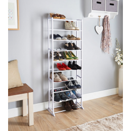 Um cómodo e prático organizador de sapatos, perfeito para guardar e manter os sapatos arrumados, ocupando o mínimo de espaço