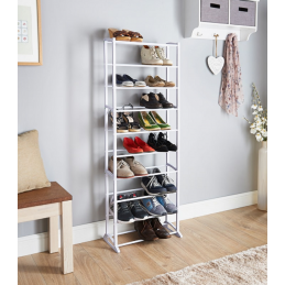 Un cómodo y práctico organizador de zapatos, perfecto para guardar y mantener los zapatos ordenados ocupando el mínimo espacio.