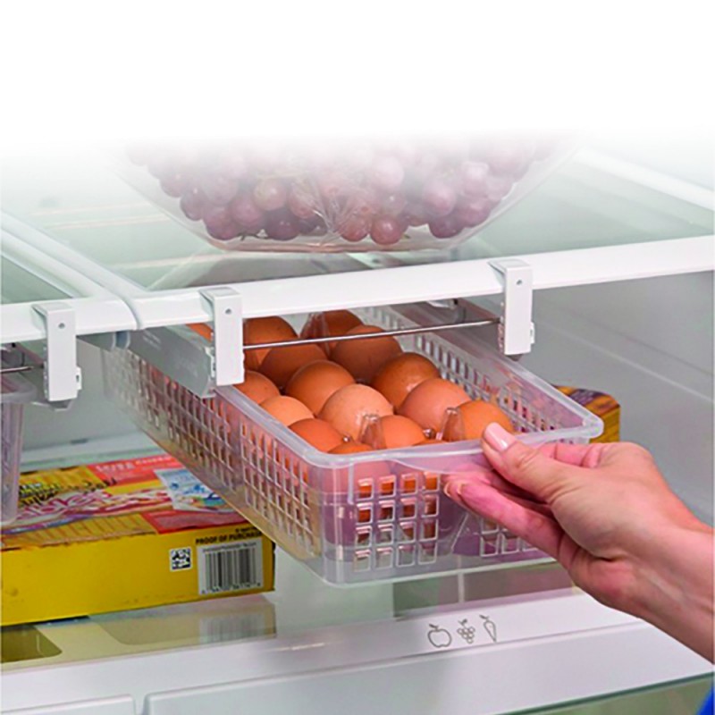 Organizer per frigorifero completo e regolabile, adatto per frigoriferi e congelatori, per mantenere gli alimenti freschi e in buone condizioni più a lungo