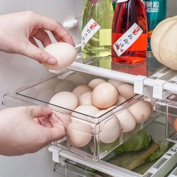 Adjustable refrigerator organizer with compartments, suitable for refrigerators and freezers, to keep food fresh