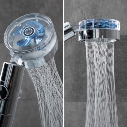 Chuveiro ecológico com hélice de pressão que proporciona uma experiência de banho única, como em um spa, redução de agua por pressão.