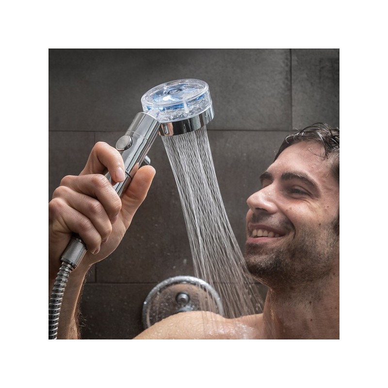Chuveiro ecológico com hélice de pressão que proporciona uma experiência de banho única, como em um spa, redução de agua por pressão.