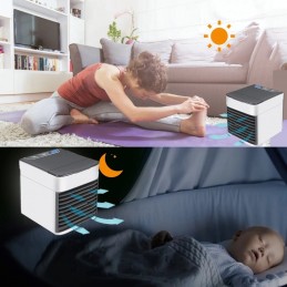 Tragbare Mini-Multifunktions-Klimaanlage mit LED-Licht Eine tragbare Mini-Klimaanlage, ideal für die Schaffung einer angenehmen, frischen und sauberen Umgebung.