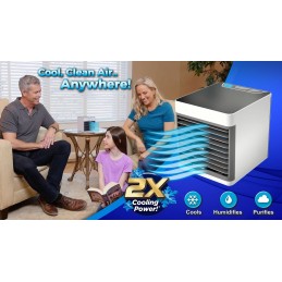 Mini climatiseur multifonction portable avec lumière LED Un mini système de climatisation portable, idéal pour créer un environnement agréable, frais et propre.
