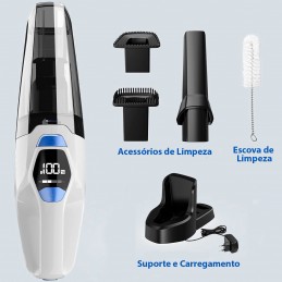 Turbo 8000 PA Cordless Vacuum Cleaner Rechargeable with cyclonic suction technology, which can be used on a wide variety of surfaces