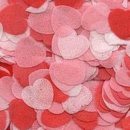 Montrez votre côté romantique et remplissez vos espaces de la couleur de l'amour en dispersant ces confettis rouges passionnés en forme de cœur.