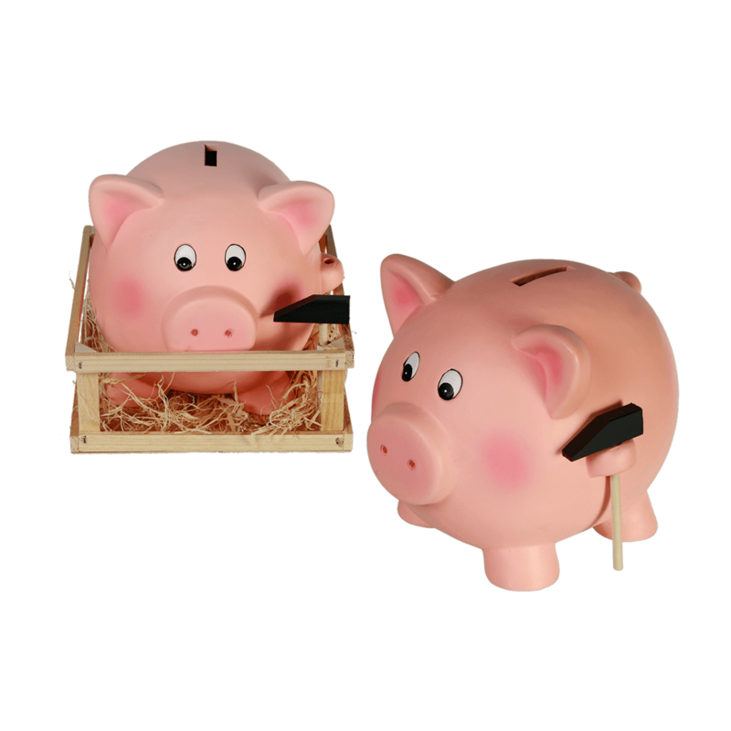 XL Ceramic Piggy Bank with Hammer The Piggy Bank XL has been a gift idea for younger children for a long time, it has a round and funny shape.