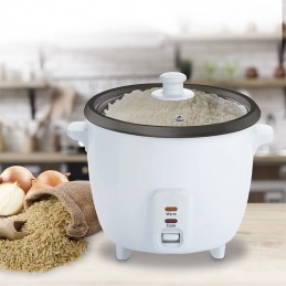 Electric rice cooker - 0.6 liters, cooks the rice in a short space of time and turns off automatically when the rice is ready.