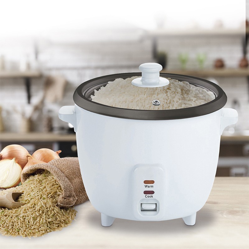 Elektrischer Reiskocher – 0,6 Liter, kocht den Reis in kurzer Zeit und schaltet sich automatisch ab, wenn der Reis fertig ist.