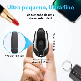 El Portable Keychain Powerbank es un accesorio extremadamente conveniente debido a su tamaño compacto y se puede llevar a cualquier lugar.