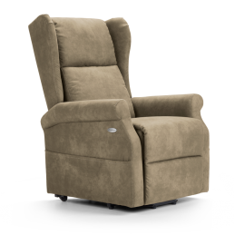 This sofa has a system that allows the sofa to raise and lower allowing the person to sit on or get off the sofa without making any effort.