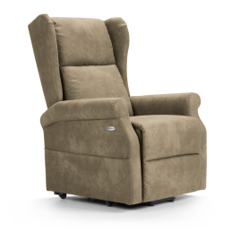 Dieses Sofa verfügt über ein System, das es ermöglicht, das Sofa anzuheben und abzusenken, sodass die Person ohne Anstrengung auf dem Sofa sitzen oder davon aufstehen kann.
