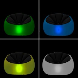 Este original y versátil sofá hinchable con luz multicolor y mando a distancia se adapta a cualquier ambiente combinando elegancia y utilidad.