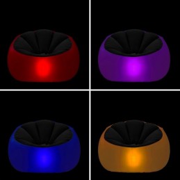 Este original y versátil sofá hinchable con luz multicolor y mando a distancia se adapta a cualquier ambiente combinando elegancia y utilidad.