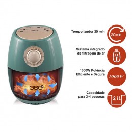 Questa friggitrice utilizza aria calda, consentendo di cuocere il cibo con poco o nessun olio aggiunto e con fino al 95% di grassi in meno.