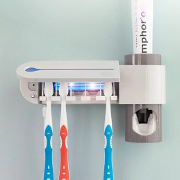 This fantastic toothpaste dispenser is very effective and versatile, thanks to its UV toothbrush sterilizer.