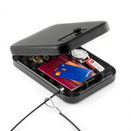 This portable safe is perfect for storing valuables, thanks to its opening with a 3-digit numerical combination.