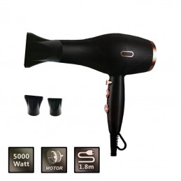 5000w professional hair dryer, with various temperature and speed levels, for quick drying and a professional finish.