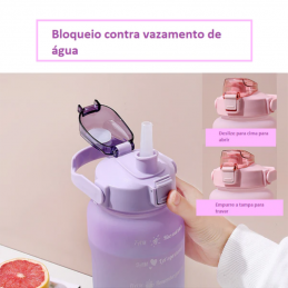 O design moderno e super colorido destas garrafas, incluem frases para lhe motivar a beber água em diferentes horários