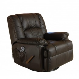 This Armchair - Leather Massage Chair, has an elegant design that incorporates a vibration massage system and lumbar heat.