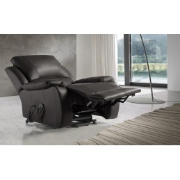 This Armchair - Chair Lifts People in Leather, has an elegant design that incorporates a ripple massage system and lumbar heat.
