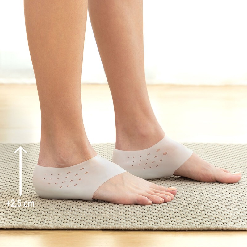 These fantastic silicone gel heel lift insoles are highly elastic, allowing you to easily increase your height by 2.5 cm.