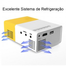 Utilice este mini proyector portátil Full HD con control remoto para crear su propio cine en casa o en cualquier lugar.