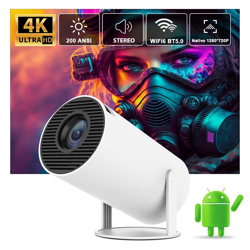 Portable et facile à transporter, ce mini projecteur 4K portable est le compagnon idéal pour les activités de plein air, les affaires et le divertissement à domicile.