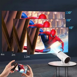 Portátil y fácil de transportar, este mini proyector 4K portátil es el compañero perfecto para actividades al aire libre, negocios y entretenimiento en el hogar.