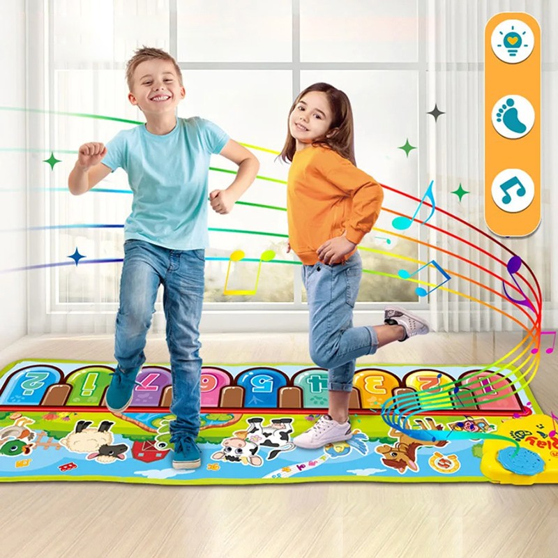 Mit dieser Musikmatte können Kinder mithilfe der riesigen Ziffern- und Farbtasten in Sekundenschnelle Musik spielen