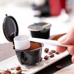 Capsule di caffè riutilizzabili per Dolce Gusto - Confezione da 3 Ora puoi preparare deliziosi caffè in modo semplice e veloce con l'aiuto di questo set di capsule riutilizzabili, compatibili con le macchine Dolce Gusto.