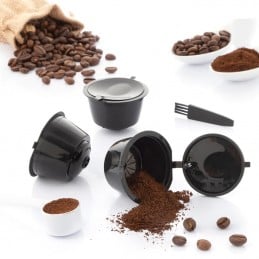 Cápsulas de Café Reutilizables para Dolce Gusto - Pack de 3 Ya puedes preparar deliciosos cafés de forma rápida y sencilla con la ayuda de este set de cápsulas reutilizables, compatibles con máquinas Dolce Gusto.