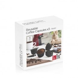 Cápsulas de Café Reutilizables para Dolce Gusto - Pack de 3 Ya puedes preparar deliciosos cafés de forma rápida y sencilla con la ayuda de este set de cápsulas reutilizables, compatibles con máquinas Dolce Gusto.