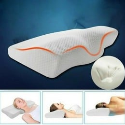 Almofada cervical com contorno ergonómico, para um ajuste ideal do pescoço, a solução perfeita para manter a postura ao dormir.