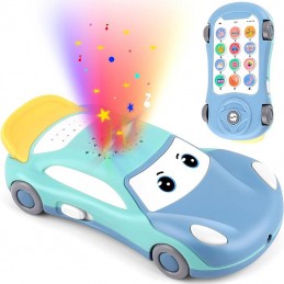 Ce téléphone en forme de voiture est également un projecteur de lumière d'étoiles qui, lorsqu'il est allumé, diffuse une musique douce pour aider votre bébé à s'endormir.